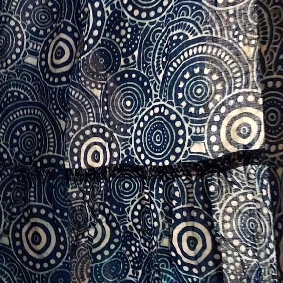 Indigo print Kurti maxi dress long jacket - Picture 7 of 8